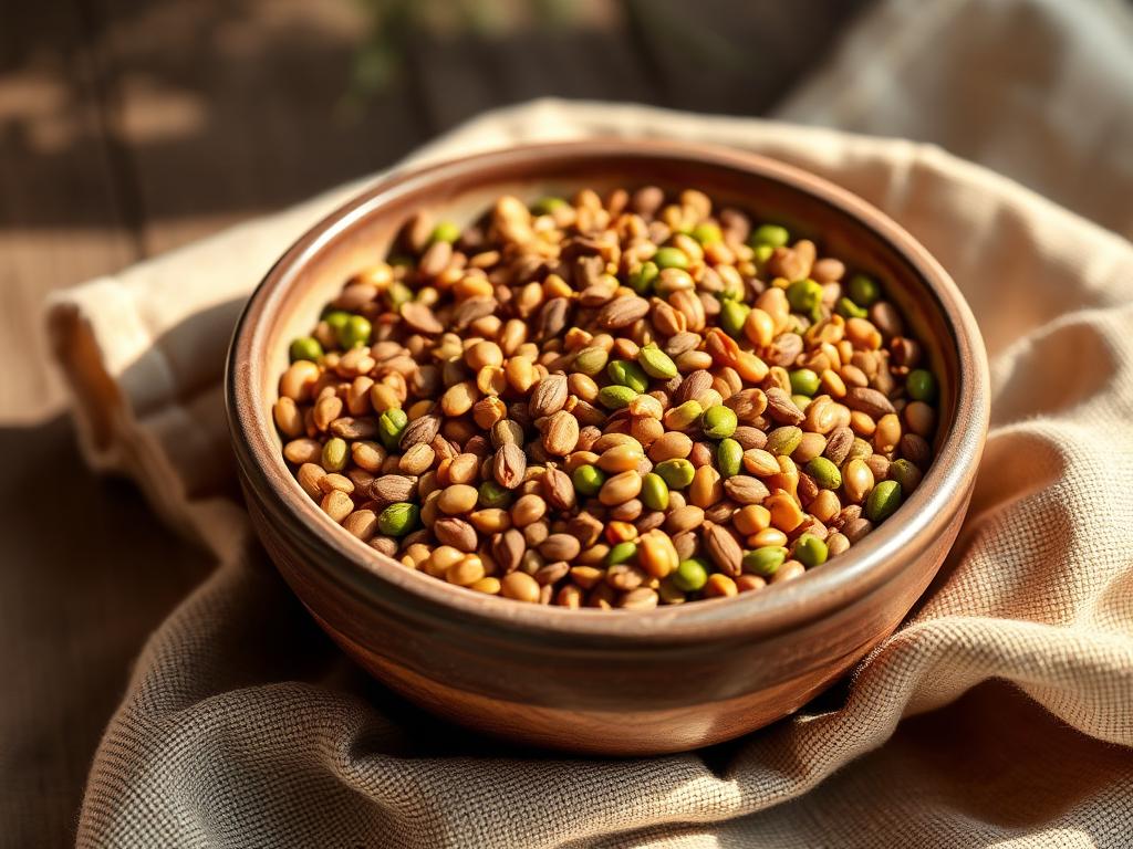 صورة طبيعية لـ العدس في ضوء دافئ تعبّر عن العدس في القرآن